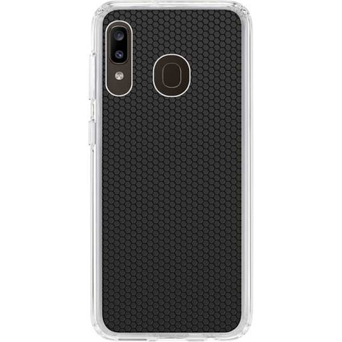 Specialty Vinyl Black Hex Texture Galaxy A20 Clear Case